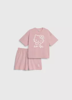 Пижама с принтом Hello Kitty для девочек, Розовый
