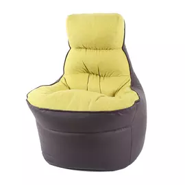 Пуф Кресло 750х750х1000 (бескаркасный) (Neptun 3 салат+Galaxy Dk. Brown)