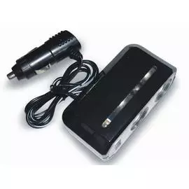 Разветвитель прикуривателя 12/24 (на 2 выхода+USB) CS212U со светодиодной подсветкой