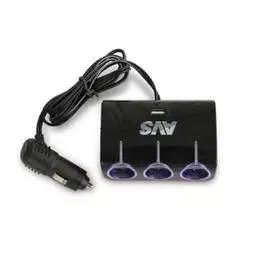 Разветвитель прикуривателя AVS 12/24 (на 3 выхода+USB) CS317U