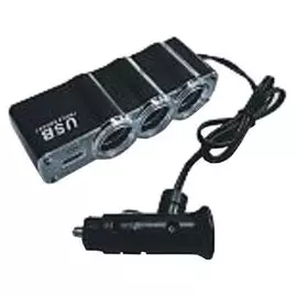 разветвитель прикуривателя автомобильный 12/24в (3 выхода) с usb avs cs314u