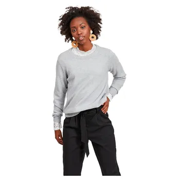Свитер Vila Ril Long Sleeve O Neck, серый