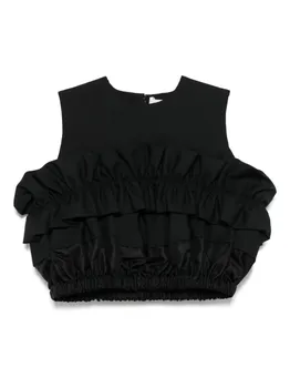 Noir Kei Ninomiya укороченный топ с оборками, черный