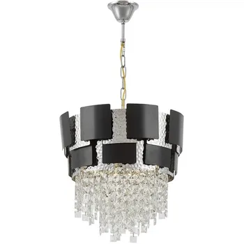 Подвесная люстра Lumina Deco Kruvia LDP 7045-400 BK+CHR