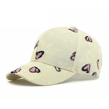 Love Print Hat Women Baseball Cap Summer Breathable Outdoor Sun Hat чёрный