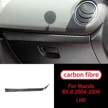 Для Mazda RX-8 2004-2008 2 шт., перчаточный ящик из настоящего углеродного волокна, панель, декор, полосатая отделка, аксессуары для салона автомобиля, салон автомобиля