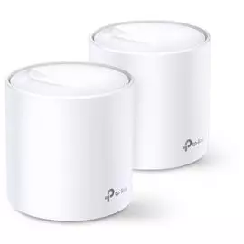 Точка доступа TP-LINK Deco X60(2-pack) AX3000 домашняя Mesh Wi-Fi система, Wi-Fi 6, 2402 Мбит/с (4 потока) на 5 ГГц и 574 Мбит/с (2 потока) на 2,4 ГГц