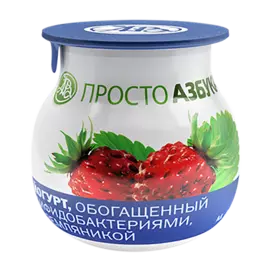 Йогурт «Земляника» 2.5%, «Просто Азбука», 125 г, Россия