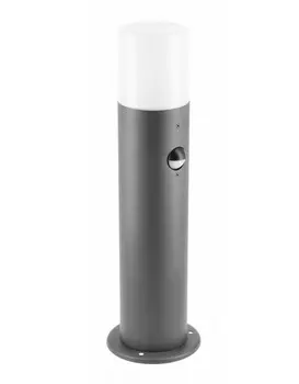 Светильник садовый GTV CORTA-P PIR 40, E27, 25W, IP44, столбик, графит