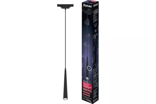 Светильник трековый Ritter подвесной светодиодный Artline конус, черный 1х12Вт, 4000К, 960Лм