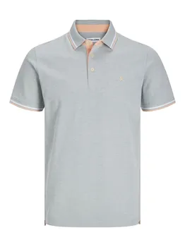 Поло Jack & Jones Polo Shirt JJEPAULOS Sommer Hemd Kragen Pique Cotton, светло-серый