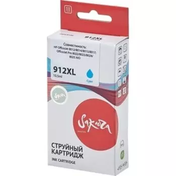 Картридж Sakura 3YL81AE (№912XL Cyan) для HP, голубой, 10,5 мл., 825 к.