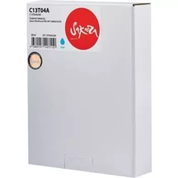 Картридж Sakura C13T04A240 (C13T04A C) для Epson, голубой, 85 мл., 8000 к.