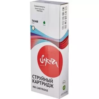 Картридж Sakura C13T636B00 (T636B Green) для Epson, зеленый, 700 мл.