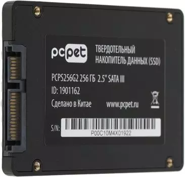 Накопитель SSD M.2 2280 PC PET PCPS256G2 256GB, 520/450MB/s, TBW 80, MTBF 1.5M