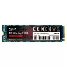 Накопитель SSD M.2 2280 Silicon Power SP512GBP34A80M28 P34A80 512GB PCI-E x4 NVMe 3200/3000MB/s 3D TLC NAND MTBF 2M