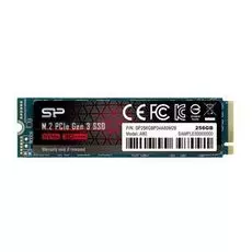 Накопитель SSD M.2 2280 Silicon Power SP256GBP34A80M28 P34A80 256GB PCI-E x4 NVMe 3200/3000MB/s 3D TLC NAND MTBF 2M