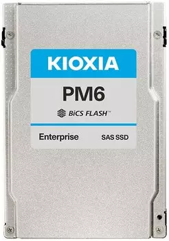 Накопитель SSD 2.5'' Toshiba Enterprise Kioxia PM6-R 7.68TB, SAS 24Gbit/s, 4150/3700MB/s, IOPS 595K/155K, MTTF 2,5M, 1 DWPD, TLC (BiCS Flash)