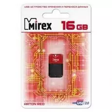 Накопитель USB 2.0 16GB Mirex ARTON 13600-FMUART16 USB 16GB Mirex ARTON красный (ecopack)