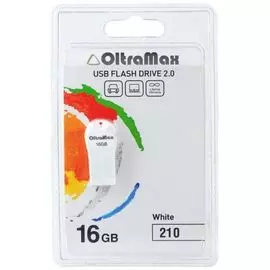 Накопитель USB 2.0 16GB OltraMax OM-16GB-210-White 210, белый