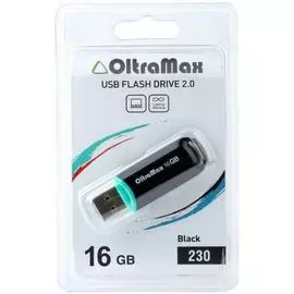 Накопитель USB 2.0 16GB OltraMax OM-16GB-230-Black 230, чёрный
