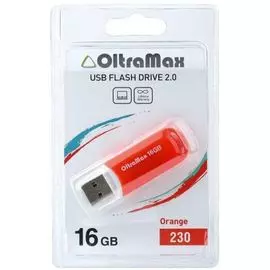 Накопитель USB 2.0 16GB OltraMax OM-16GB-230-Orange 230, оранжевый