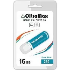Накопитель USB 2.0 16GB OltraMax OM-16GB-230-St Blue 230, стальной синий