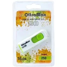 Накопитель USB 2.0 16GB OltraMax OM-16GB-250-Green 250, зелёный