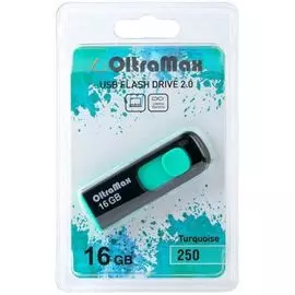 Накопитель USB 2.0 16GB OltraMax OM-16GB-250-Turquoise 250, бирюзовый