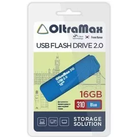 Накопитель USB 2.0 16GB OltraMax OM-16GB-310-Blue 310, синий