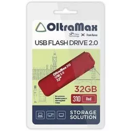 Накопитель USB 2.0 16GB OltraMax OM-16GB-310-Red 310, красный