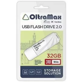 Накопитель USB 2.0 16GB OltraMax OM-16GB-310-White 310, белый