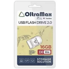 Накопитель USB 2.0 16GB OltraMax OM-16GB-330-White 330, белый