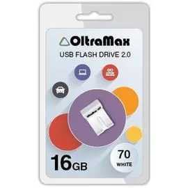 Накопитель USB 2.0 16GB OltraMax OM-16GB-70-White 70, белый