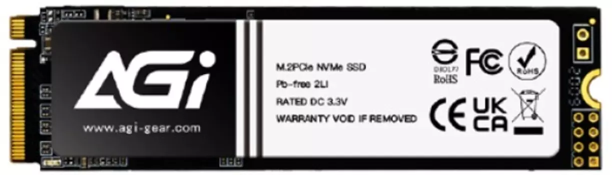 Накопитель SSD M.2 2280 AGI AGI512GIMAI298 AI298 512GB, 2200/1300MB/s, TBW 300, MTBF 1.6M