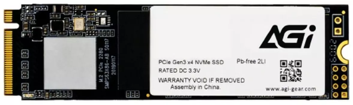 Накопитель SSD M.2 2280 AGI AI298 2TB, 3200/1700MB/s, MTBF 1.6M, 1200 TBW