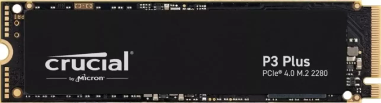 Накопитель SSD M.2 2280 Crucial CT2000P3PSSD8 P3 Plus 2TB PCIe Gen 4 x4 NVME 5000/4200MB/s TBW 440