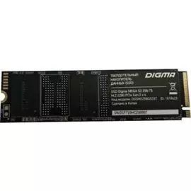 Накопитель SSD M.2 2280 Digma MEGA S3 DGSM3256GS33T 256GB, 3D NAND TLC, 2080 МБ/с/1700 МБ/с, PCI-E x4, NVMe, rtl