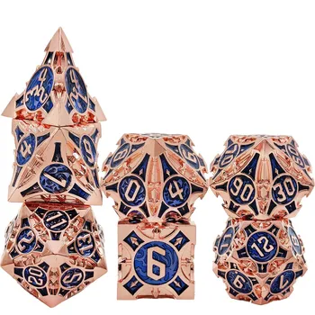 Металлический набор игральных костей DND D20 Polyhedral, подходит для игр Dungeons and Dragons RPG MTG Role Playing Pathfinder, настольные игры, аксессуары с сумкой для хранения красный/синий