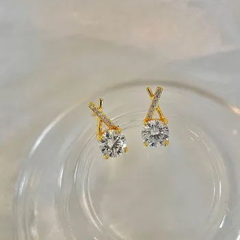 Серьги-крестики Niche Design X Earrings Temperament Модные серьги для женщин Новые трендовые