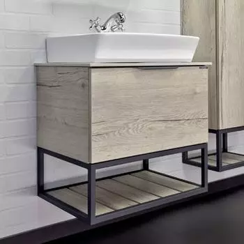 Тумба с раковиной Comforty Порто 60 см 00-00011395 дуб дымчатый