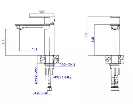 Смеситель для раковины ESKO Beijing BJ26 сталь
