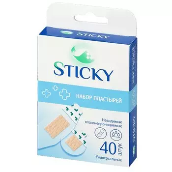 Sticky Пластырь бактерицидный влагостойкий невидимый набор 40 шт