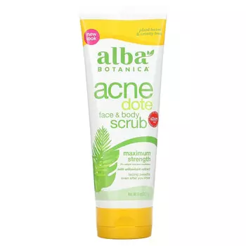 Alba Botanica, Acne Dote, скраб для лица и тела, не содержит масла, 227 г (8 унций)