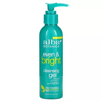 Alba Botanica, Even & Bright, очищающий гель со швейцарским альпийским комплексом, 177 мл (6 жидк. Унций)