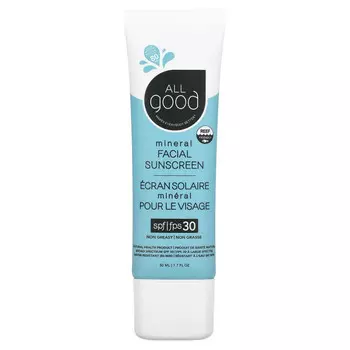 All Good Products, Минеральное солнцезащитное средство для лица, SPF 30, 50 мл (1,7 жидк. Унции)