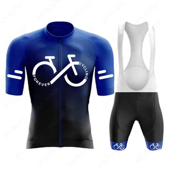 FOREVER CYCLING Series Комплект велосипедного трикотажа 2023 Летняя мужская одежда для велоспорта с короткими рукавами Градиент цвета Джерси для горного велосипеда Спортивный костюм XS