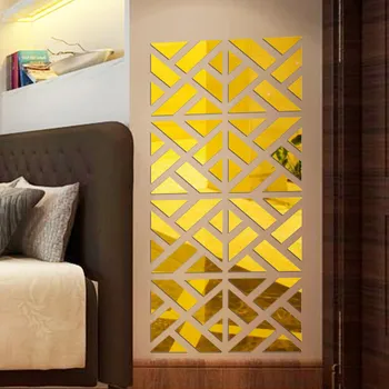 Ramidos 32Pcs 3D Зеркальная акриловая наклейка на стену DIY Art Виниловая наклейка Домашний декор Съемный One Size серебряный