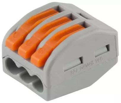 Клемма СВЕТОЗАР 49190-3, 3x2.5(4)мм, 2шт., с рычагами (49190-3)