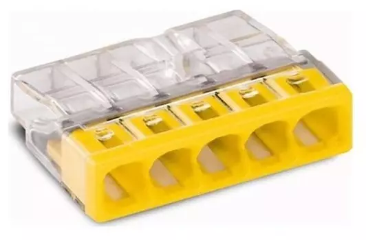 Клемма WAGO 2273-245 5x2.5мм, с пастой, желтая/прозрачная (2273-245)